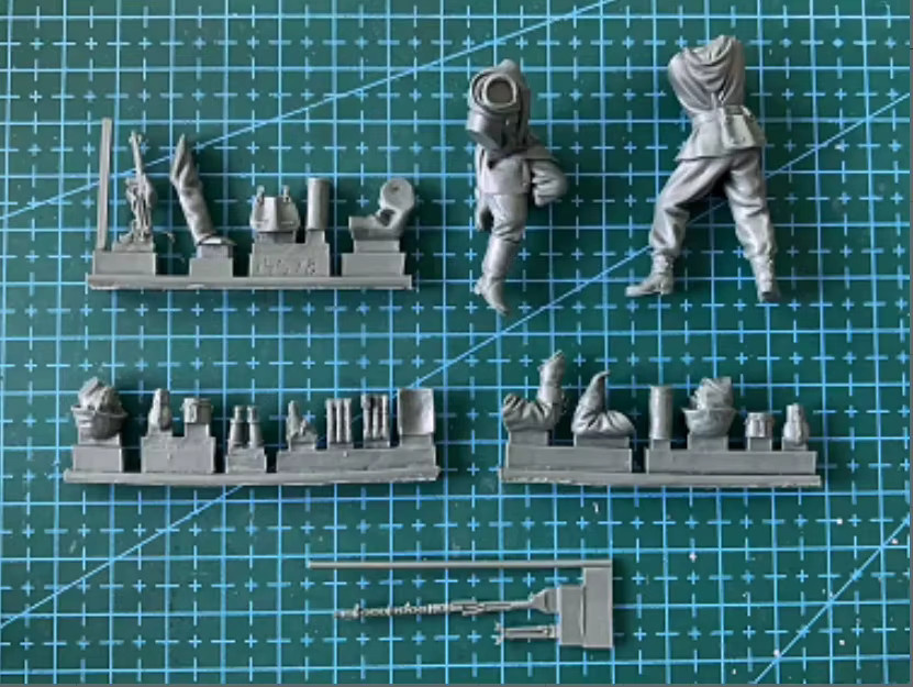 BAANFU Maschinengewehr-Soldaten-Set, 2-teiliges Set, 1/35 Maßstab, Kunststoff, Grau - Bild 3