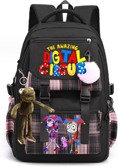 3-teiliges Schulrucksack-Set in Schwarz aus Oxford-Stoff mit großem Fassungsvermögen inklusive Federmäppchen und Schultergurt - Bild 1