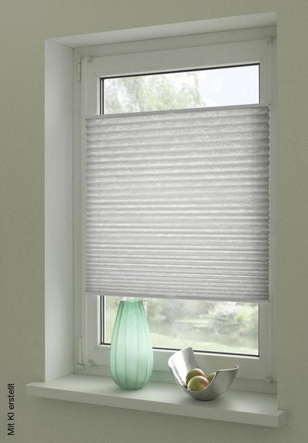 Boviva Spannplissee Paisley in Weiß, Breite: 50 cm, Höhe: 130 cm - Bild 1