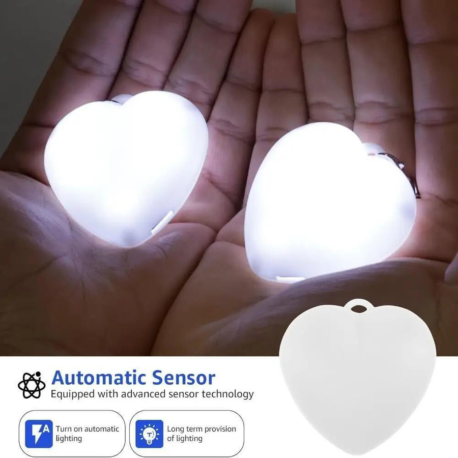 YJMP Herz-LED-Nachttischlampe mit Bewegungssensor und Touch-Funktion, weiß, wiederaufladbar - Bild 6