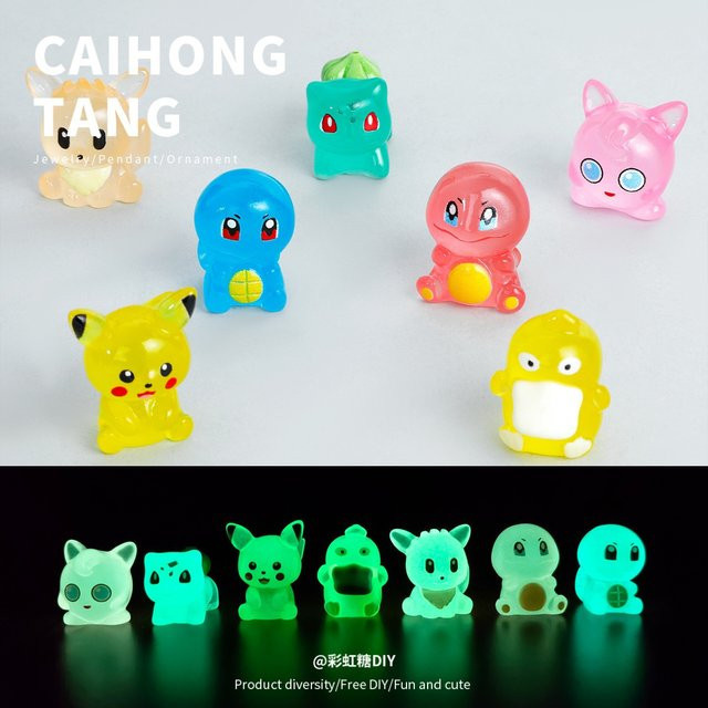 Bandai Pokémon Pikachu Psyduck, Mini-Figuren, 7-teiliges Set, Harz - Bild 1