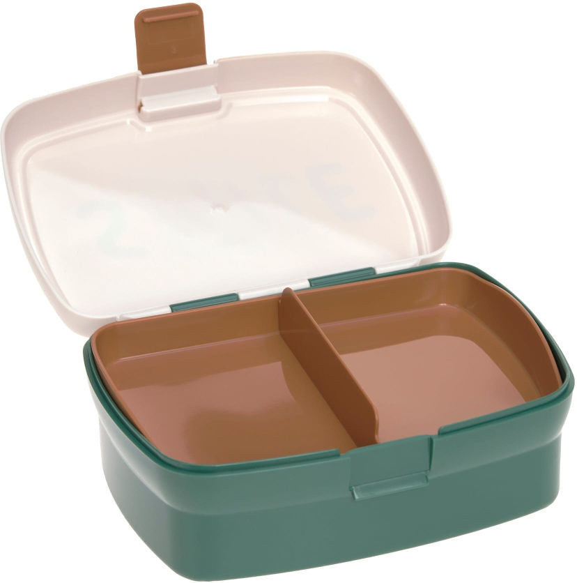 Lässig Lunch Set Little Gang Smile in Milky und Ocean Green, auslaufsicher und BPA-frei mit Unterteilungen - Bild 1