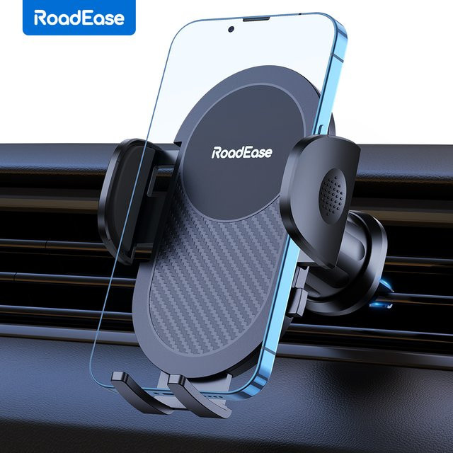 Roadease Autotelefonhalterung für Lüftungsschlitze in Schwarz, GPS-Halterung für iPhone 17, 16, 15 Pro Max und Samsung S25 Ultra, passend für 4,0–6,7 Zoll - Bild 1