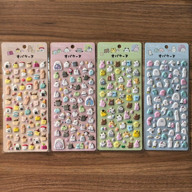 Obakeinu süße Mini-Aufkleber mit Cartoon-Figuren, 4 Blatt, Multicolor - Bild 1