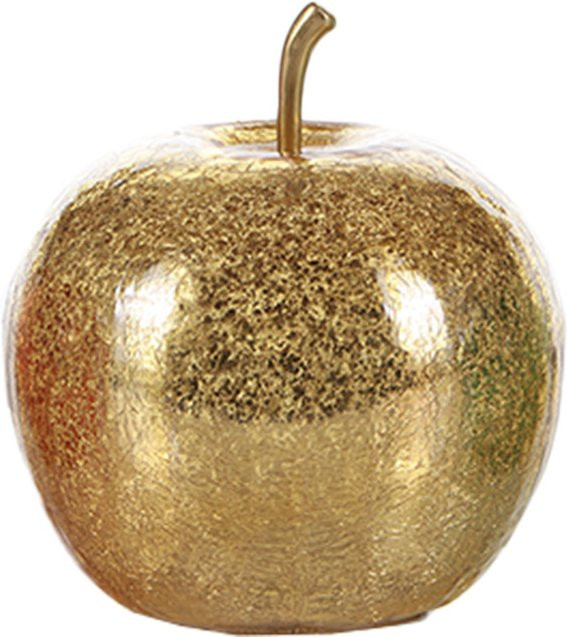 LED-Dekoapfel POMO von I-Glow in Gold mit Crash-Glas-Optik - Bild 1