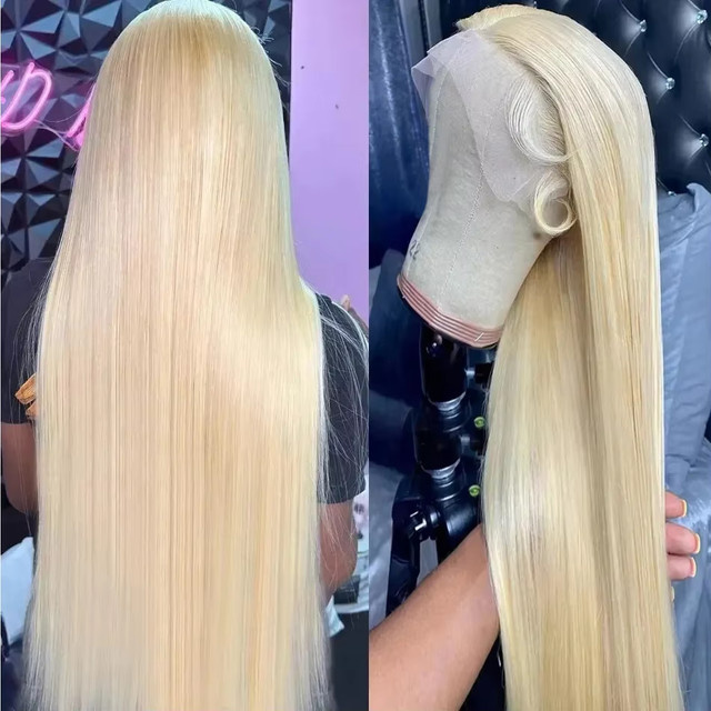 Duoxuan Lace Front Perücke, Echthaar, Blonde 613, 38 Zoll, 220 Dichte - Bild 1
