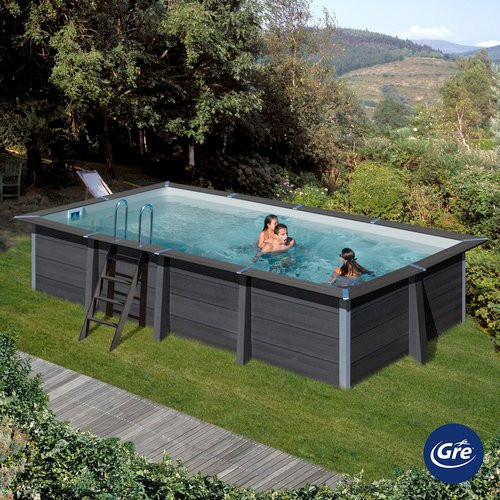 GRE Pool Avantgarde in Grau mit LEDs, Volumen: 17870 l, B/H/L: 326 x 124 x 606 cm - Bild 1