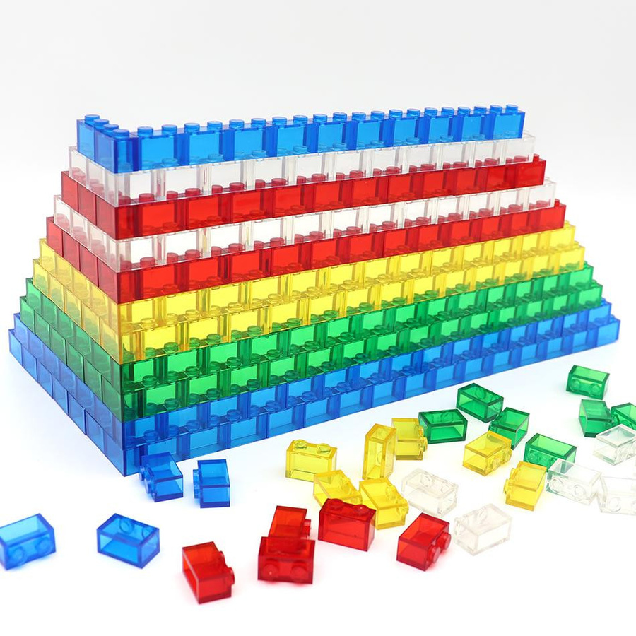 Bai Fen Bai Toys MOC Transparent 1x2 Punkte Bausteine Zubehör 100-teiliges Set - Bild 1