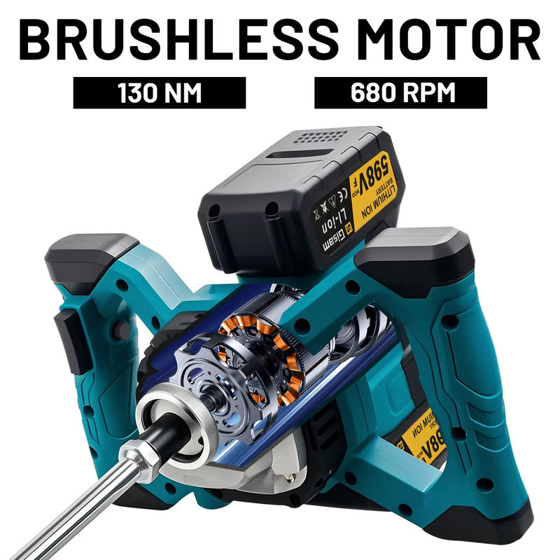 G perfil 6 Gänge Akku-Betonmischer für Makita 18 V Akku-Pin, bürstenloser Zementmörtel- und Gipsmischer für Farbmischungen - Bild 3
