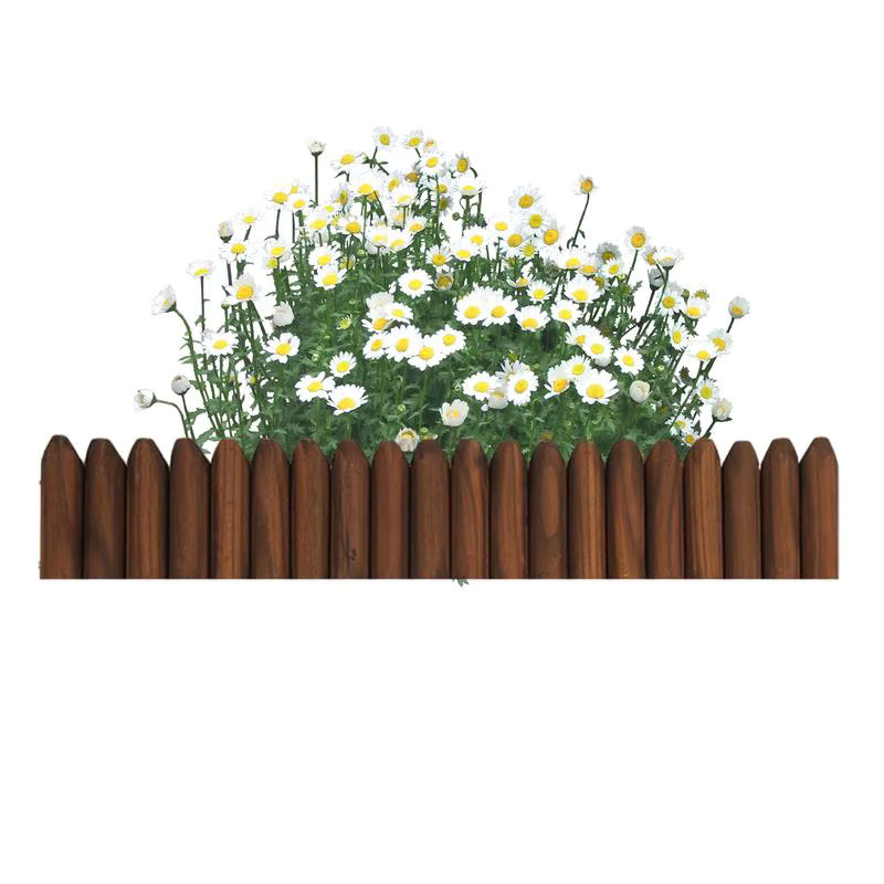Holz Gartenzaun als Sichtschutz und Beetbegrenzung in Braun, B/H: 120 x 25 cm - Bild 3