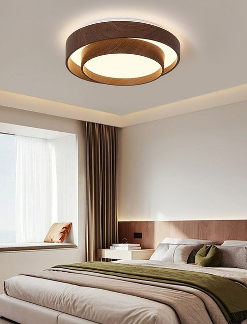 Nordic Lava Ball LED Deckenleuchte aus Walnuss Holz in Braun für Wohnzimmer, Esszimmer, Schlafzimmer und Balkon - Bild 1