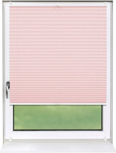 Deco-Raum Plissee Basic Klemmfix Rosa blickdicht B: 85 cm, H: 210 cm - Bild 1