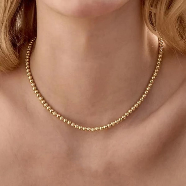 MHS.SUN Halskette Edelstahl, Gold, Perle, Unisex - Bild 1