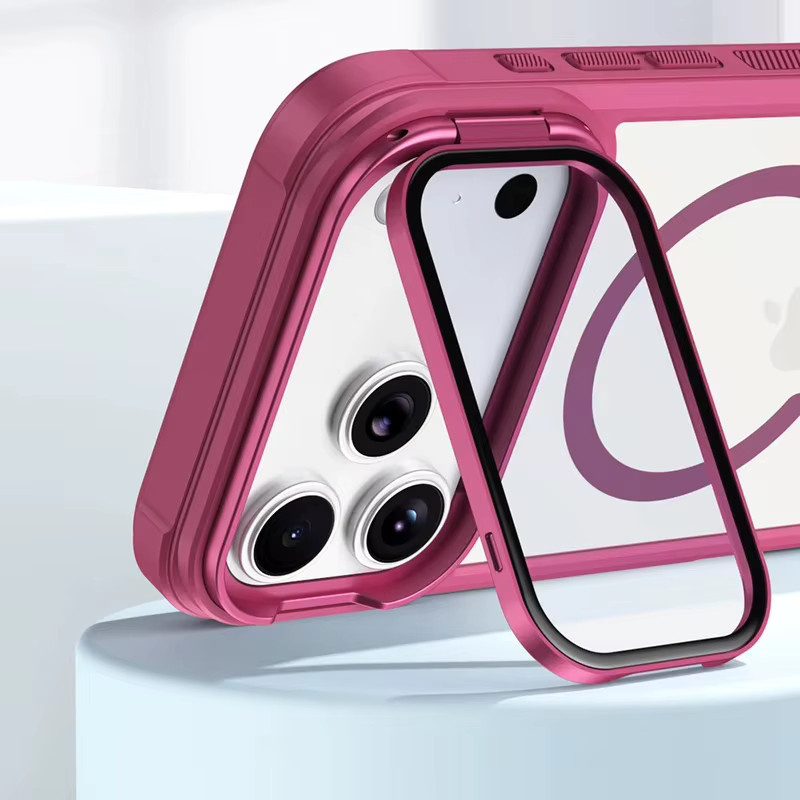 MagSafe Handyhülle mit Glaslinsen-Schutz für Apple iPhone 11 bis 17 Pro Max, stoßfeste magnetische Rückabdeckung, transparent - Bild 3
