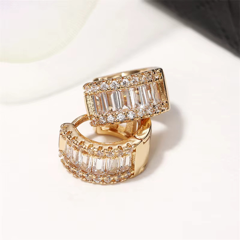 Huitan Ohrringe, Zirkonia, Gold, Damen - Bild 2