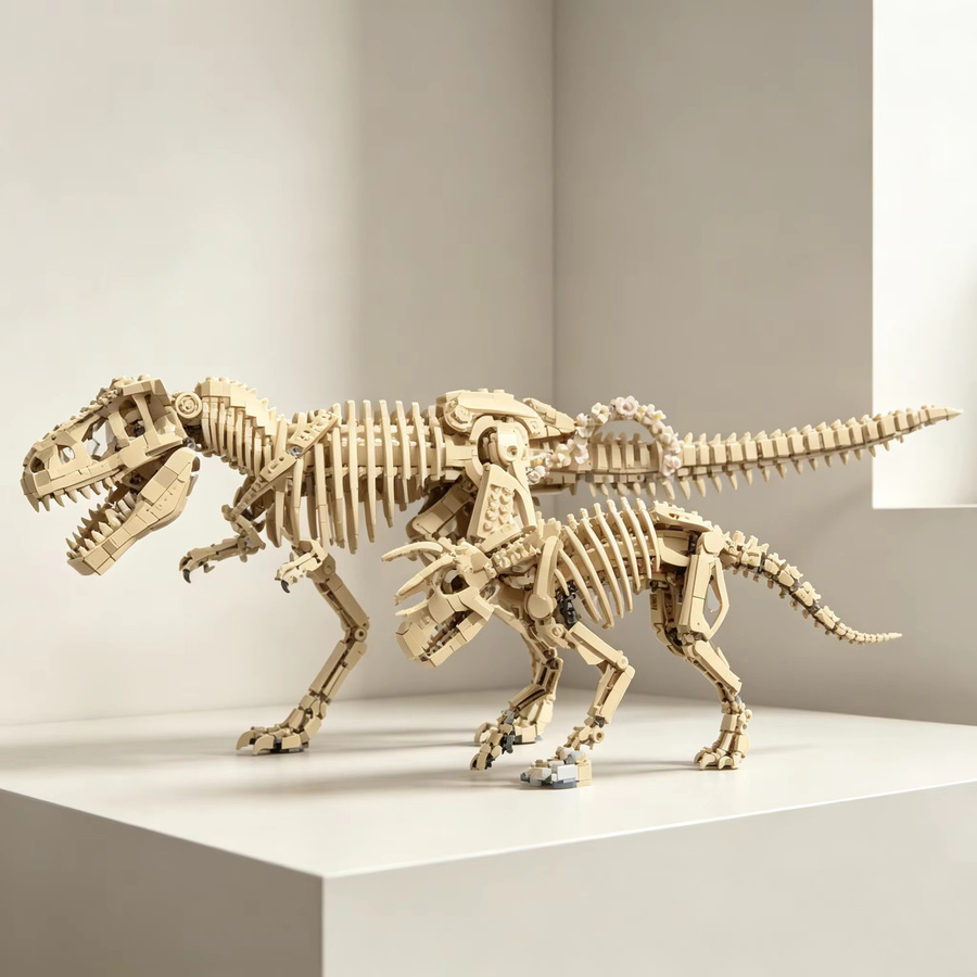 Hot Toys Dinosaurier-Welt-Modell Triceratops & Tyrannosaurus, Bausteine, 3.145 Teile, ab 14 Jahren - Bild 2