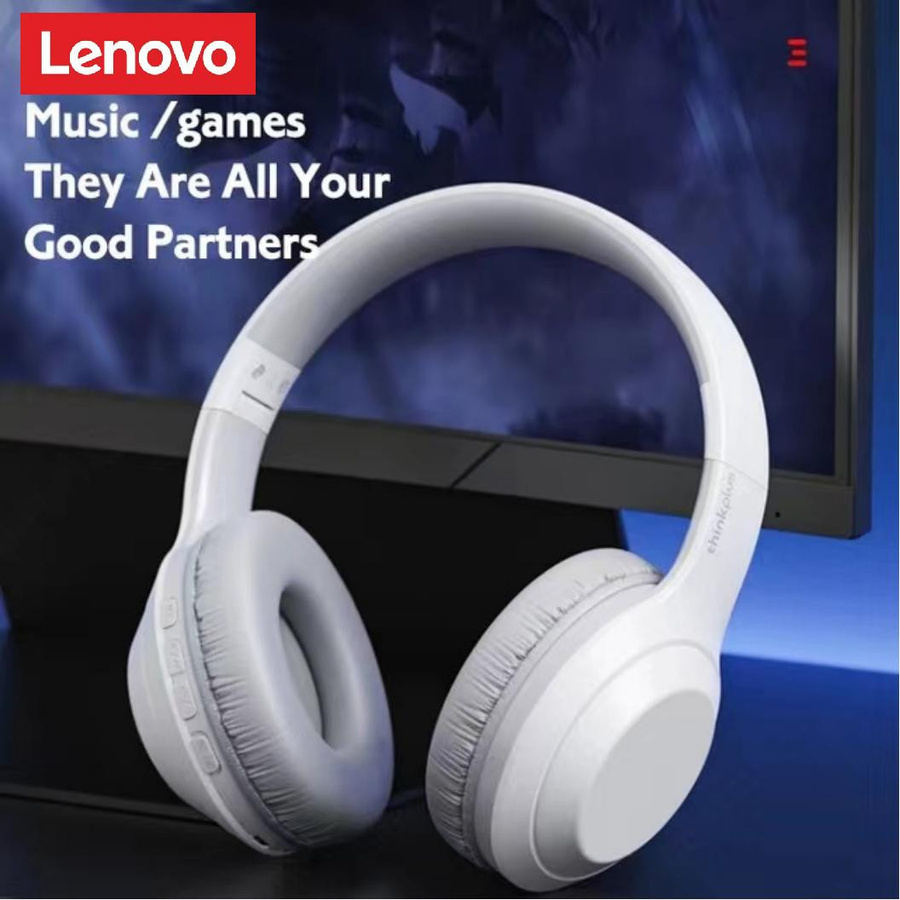 Lenovo TH10 Stereo-Kopfhörer Bluetooth-Headset mit Mikrofon in Schwarz - Bild 1