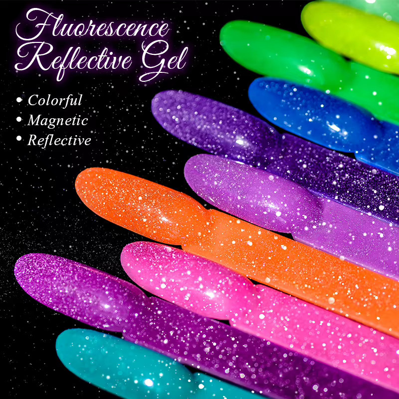 MEET ACROSS Glitzer-Gel-Nagellack, Neonfarbe, glänzend - Bild 2