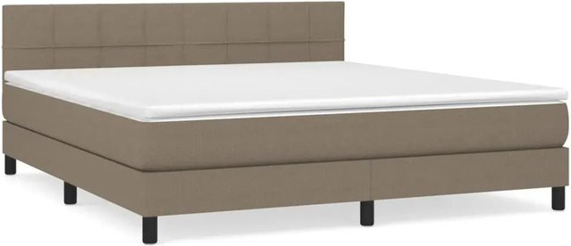 vidaXL Boxspringbett Hybrid mit Matratze und Taschenfederkern in Taupe, B/T: 160 x 200 cm - Bild 1