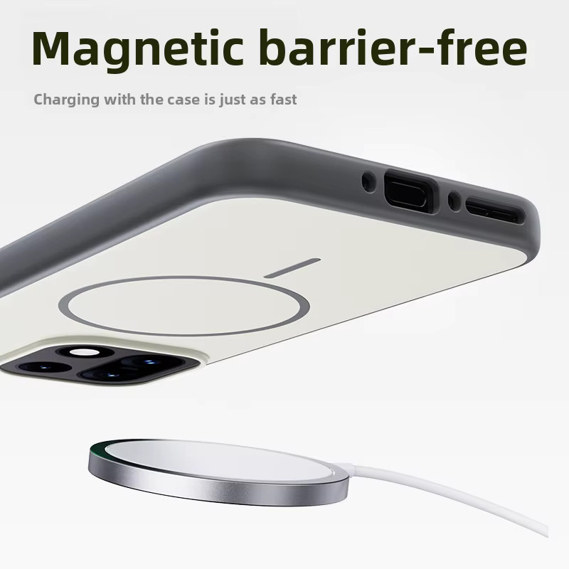 Magnetische Silikon Schutzhülle für OnePlus 15 in Weiß mit Unterstützung für kabelloses Laden - Bild 3