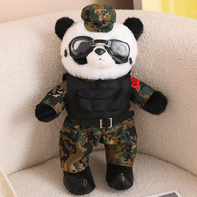 Kaninchen Polizist Puppe Camouflage Soldat Panda Plüschtier, 35cm - Bild 1