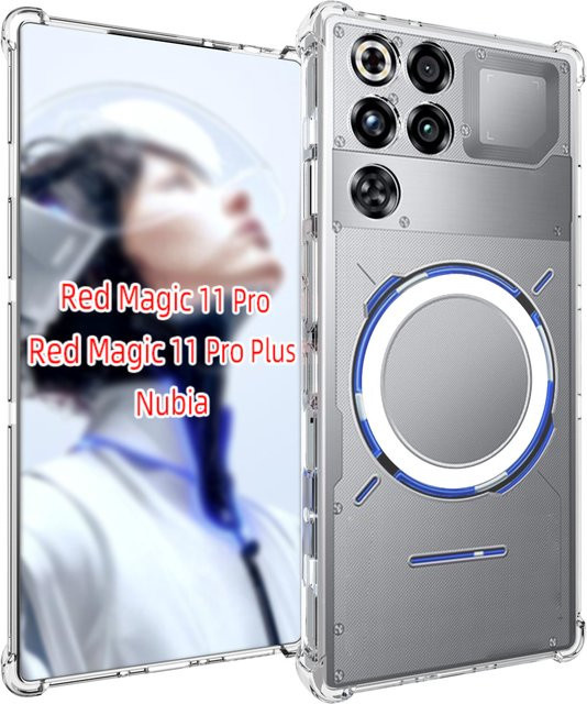ZTE Red Magic 11 Pro Plus Hülle mit MagSafe, stoßfeste Silikon-Schutzhülle mit Airbag-Funktion, transparent - Bild 1