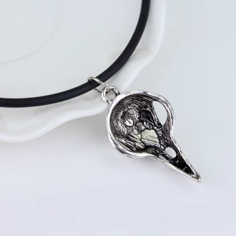 YiYuYiHua Halskette, Vogel Schädel Anhänger, Silber, Unisex, Vintage - Bild 2
