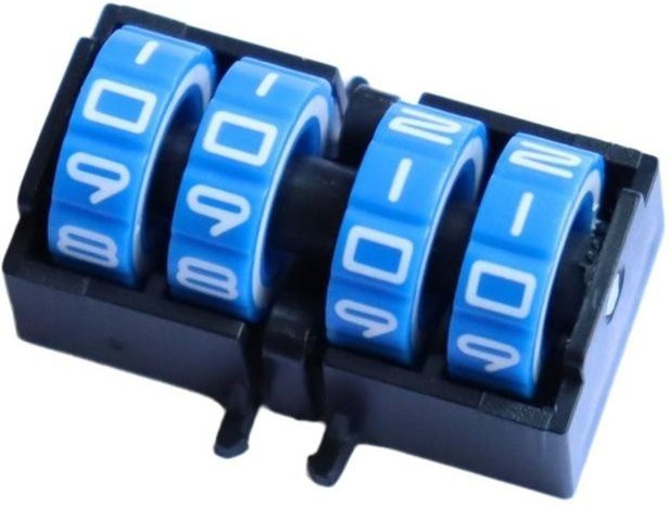 hentongcar Drehbare Ziffernräder Zähl-Tracker, 4-stellige Räder, blau - Bild 1