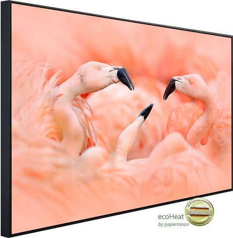 papermoon Infrarotheizung EcoHeat Flamingos mit Matt-Effekt in Bunt, App-Steuerung und Überhitzungsschutz - Bild 1