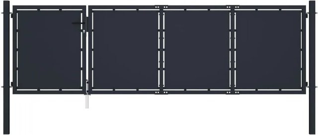 vidaXL Gartentor Swing aus Stahl in Anthrazit, Breite: 350 cm, Höhe: 75 cm - Bild 1