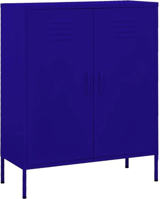 DELUKE Sideboard KEVI Metallschrank in Marineblau, B/T/H: 80 x 35 x 101,5 cm - Bild 1