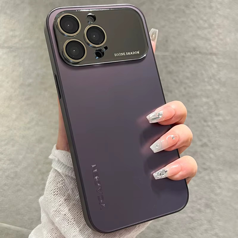 Luxuriöse Spiegelglas-Schutzhülle mit großem Fenster und AG-Matte für iPhone 17, 16, 15, 14, 13, 12, 11 Pro Max in Purple - Bild 2