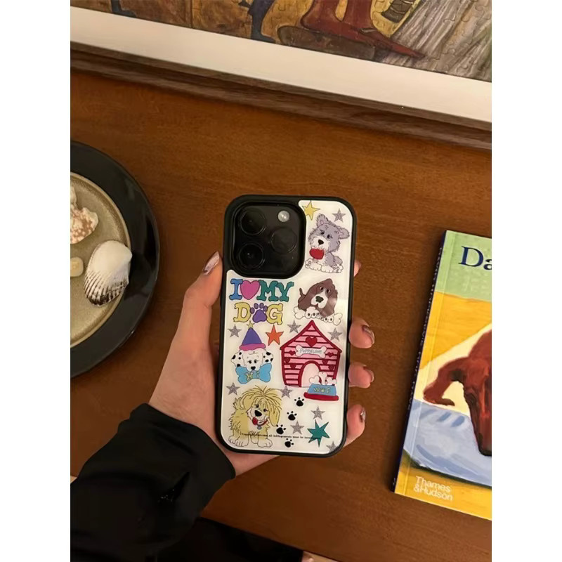 Stoßfeste Handyhülle mit Sternhund-Motiv für Apple iPhone 17, 16, 15 und 14 Pro Max in Schwarz - Bild 5