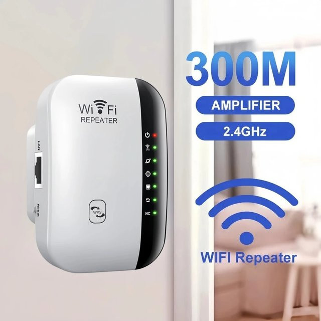 KEBETEME WiFi Repeater 300Mbps Single Band WLAN Verstärker 802.11n Signal Booster in Weiß - Bild 1
