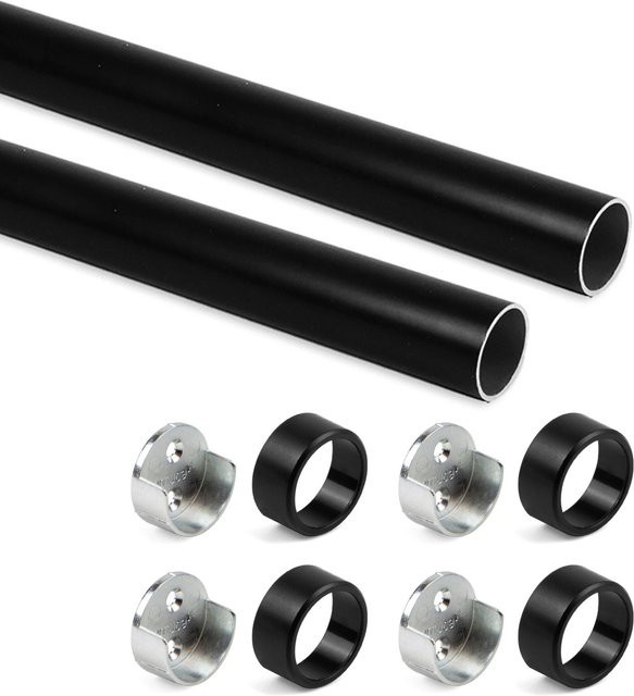Emuca Set aus 2 runden Garderobenstangen aus Aluminium und Zamak in Mokka-Lackiert, Durchmesser: 28 mm, Länge: 75 cm - Bild 1