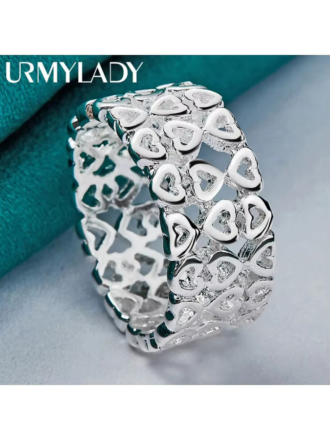 URMYLADY Ring 925 Silber, Hohlherz, Damen - Bild 6
