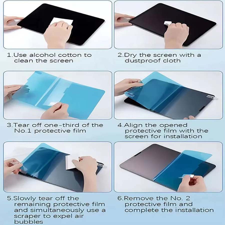 2 Stück Apple iPad Air Pro 13 11 M3 M2 Displayschutz Matt Papierähnlich Blendfrei Transparent Kompatibel mit Apple Pencil - Bild 6