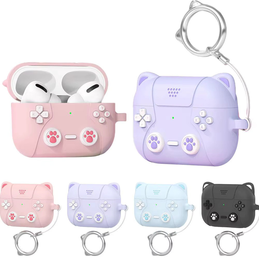 Silikon Schutzhülle mit Anime Katze Design für Apple AirPods Pro 3 in Pink - Bild 4