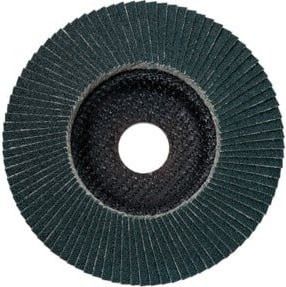 Metabo Lamellenschleifteller aus Zirkonkorund für Stahl und Edelstahl, Durchmesser: 115 mm, Farbe: Schwarz - Bild 1