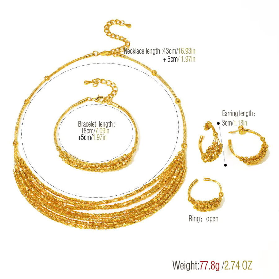 GZJPEI Schmuckset, Messing, Gold, Perle, Halskette, Armband, Ohrring - Bild 2