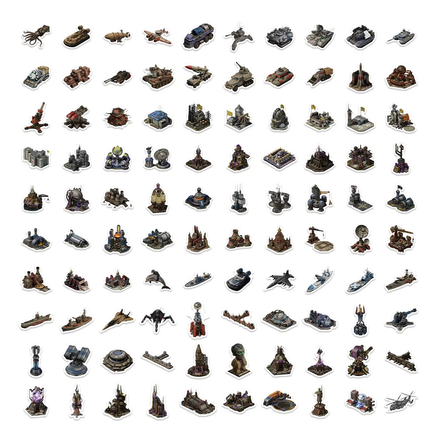 Bandai Red Alert 2 Graffiti-Aufkleber, 100-teiliges Set, multicolour - Bild 4