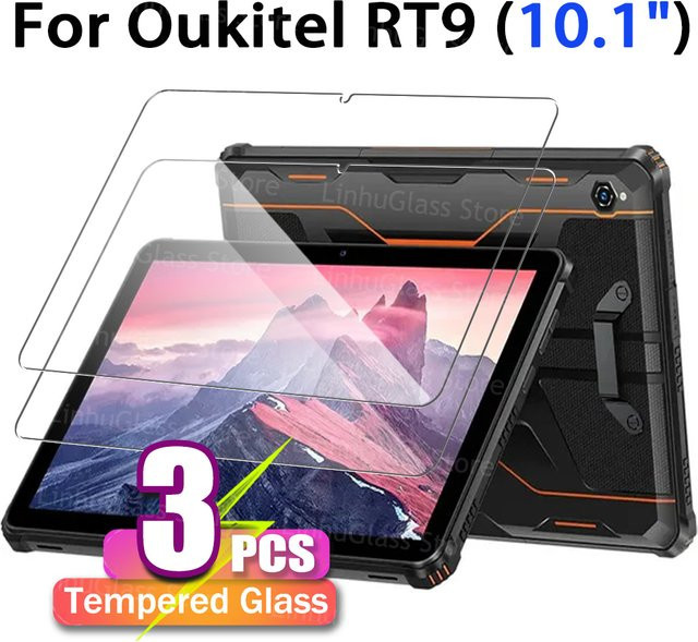 Oukitel RT9 2025 Displayschutzfolie aus gehärtetem Glas, 10,1 Zoll, transparent, 9H kratzfest und HD klar - Bild 1