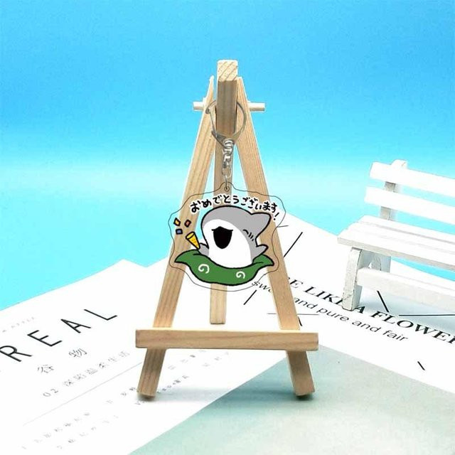 CHIC STUDIO Anhänger Odekake Kozame Süßer Hai Anime, Acryl, 6 cm, weiß - Bild 1
