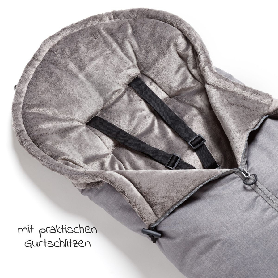 TFK Thermo-Fleece Fußsack mit verlängerbarem Fußteil in Grau - Bild 2