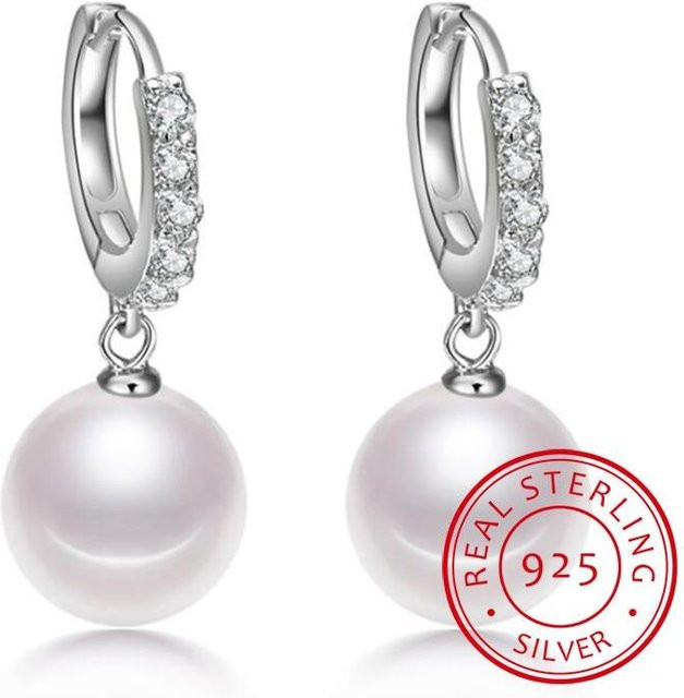 My fine jewelry Perlenohrringe, 925 Sterling Silber, Damen, grau - Bild 1