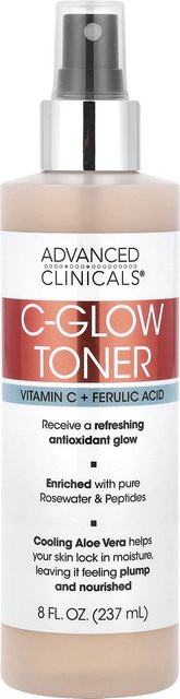 Advanced Clinicals C-Glow Toner, Vitamin C, Peptide, Aloe Vera, 237 ml - Bild 1