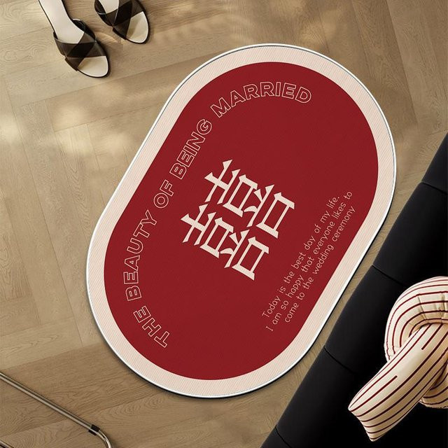 Rutschfeste Hochzeitsmatte aus Crystal Velvet in Rot, B/T: 60 x 40 cm - Bild 1