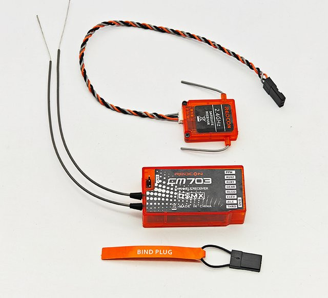 Creapart CM703 7-Kanal 2,4-GHz-RX-Empfänger mit Satelliten-PPM- und PWM-Ausgang, kompatibel mit DSM2/DSMX für RC-Drohnenmodellsender, Orange - Bild 1