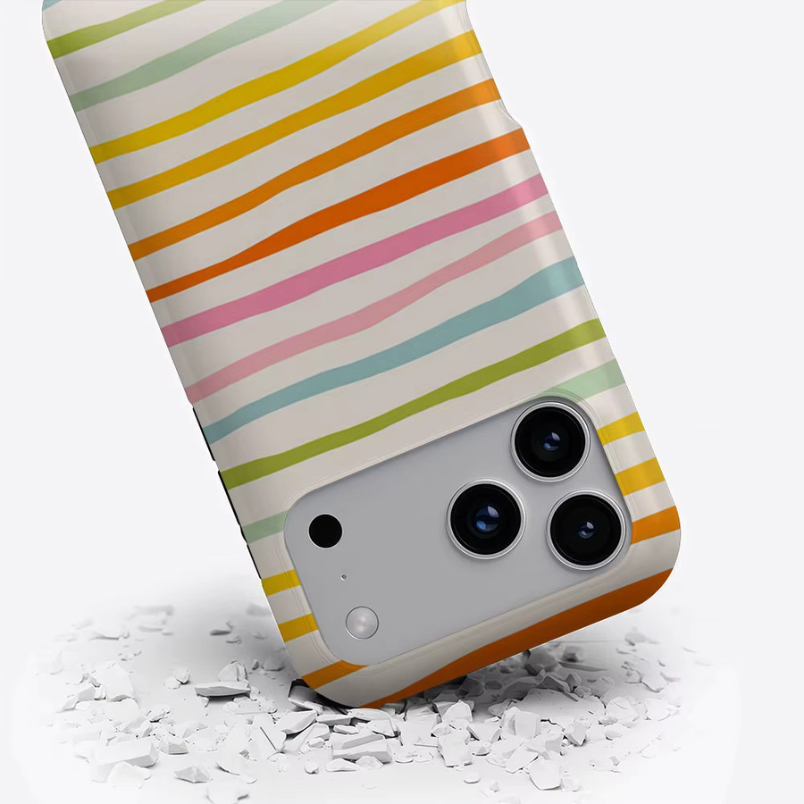 Aurbe Matte 2-in-1 MagSafe Hülle für iPhone 17 16 15 Plus Pro Max mit leuchtenden Regenbogen-Wellenstreifen in Multicolour - Bild 3