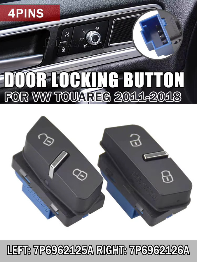 Malcayang Zentralverriegelungsschalter Set links und rechts für Volkswagen VW Touareg in Schwarz, Teilenummern 7P6962125A und 7P6962126A - Bild 3